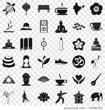 Yoga icons set, simple style Yoga icons set, simple style 54996783