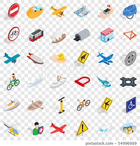 Transportation icons set, isometric style 54996989