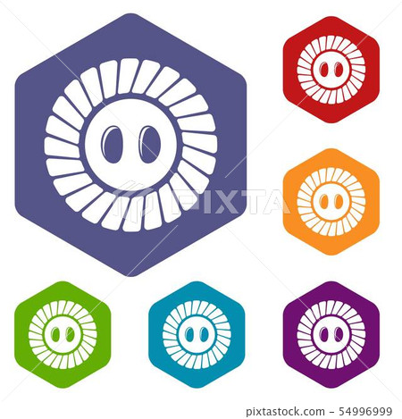 Sewing button icons vector hexahedron 54996999
