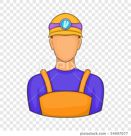 Male miner icon, cartoon style 54997077