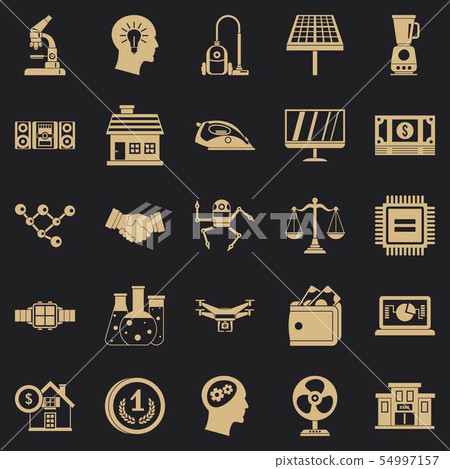 Accommodation icons set, simple style 54997157