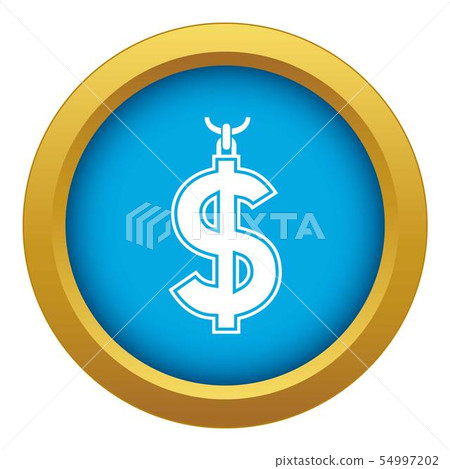 Necklace of dollar symbol icon blue vector isolated 54997202