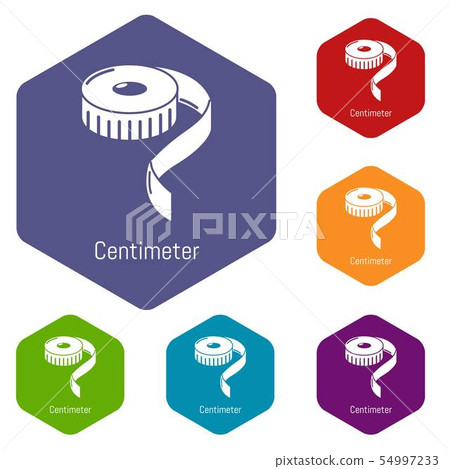 Centimeter icons vector hexahedron Centimeter icons vector hexahedron 54997233