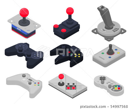 Joystick icons set, isometric style 54997568