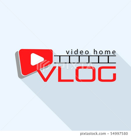 Video home vlog logo, flat style 54997580