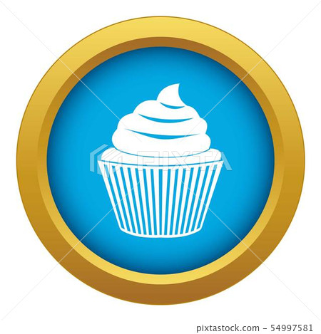 Cupcake icon blue vector isolated Cupcake icon blue vector isolated 54997581