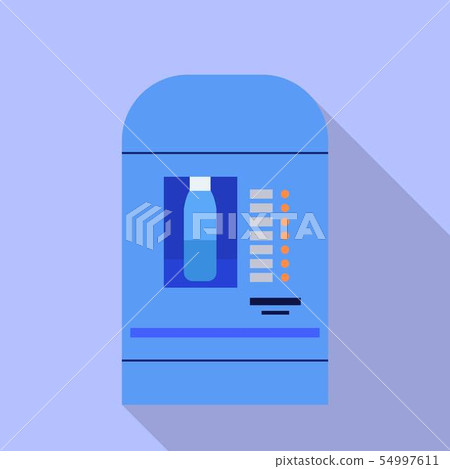 Water kiosk machine icon, flat style Water kiosk machine icon, flat style 54997611