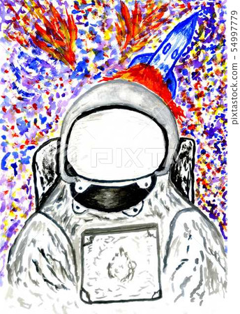 Cartoon Painted Astronaut 54997779