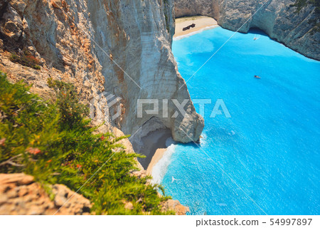 Famous shipwreck bay, Navagio beach, Zakynthos Famous shipwreck bay, Navagio beach, Zakynthos 54997897
