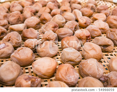 Japanese salt plum Umeboshi pickled plum on Basket Japanese salt plum Umeboshi pickled plum on Basket 54998059