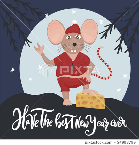 Christmas vector mouse. Cartoon illustration. Christmas vector mouse. Cartoon illustration. 54998799