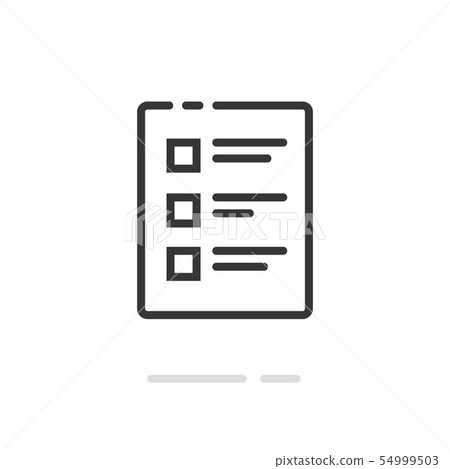 Checklist vector icon, line outline art document and to do list with checkboxes symbol, concept of 54999503