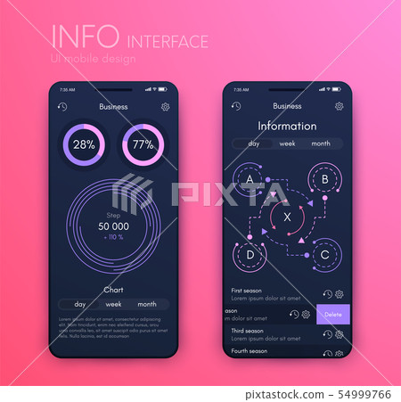 Mobile application interface. Ui design, stock vector Mobile application interface. Ui design, stock vector 54999766