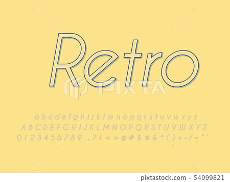 Retro font and alphabet. Stock vector illustration Retro font and alphabet. Stock vector illustration 54999821