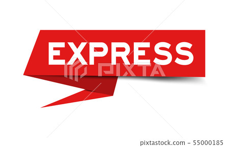 Red paper speech banner with word express - Stock Illustration ...