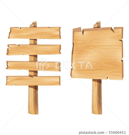 Set of wooden sign boards with different shapes. 55000451