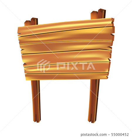 Wooden signs board cartoon style isolated on white 55000452