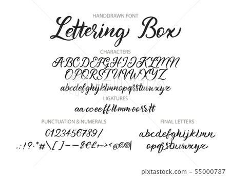 Hand drawn vector alphabet with letters. 55000787