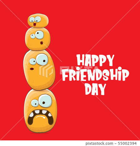 Happy Friendship day vector illustration. funky kids potato with friends.vector friends tiny kids 55002394
