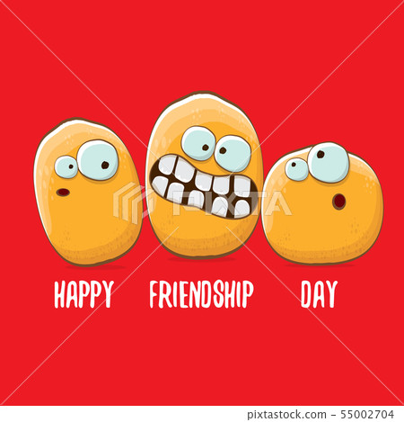 Happy Friendship day vector illustration. funky kids potato with friends.vector friends tiny kids Happy Friendship day vector illustration. funky kids potato with friends.vector friends tiny kids 55002704