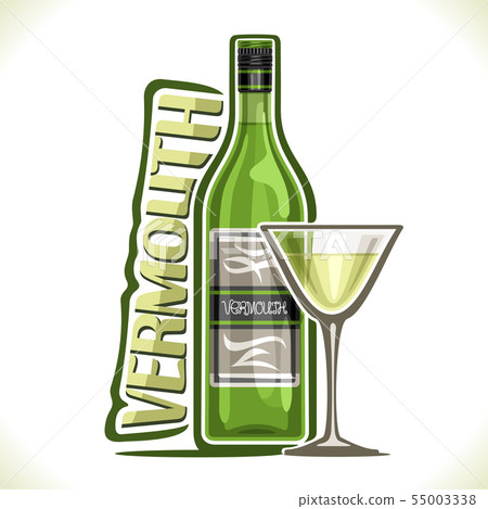 Vector illustration of alcohol drink dry Vermouth Vector illustration of alcohol drink dry Vermouth 55003338