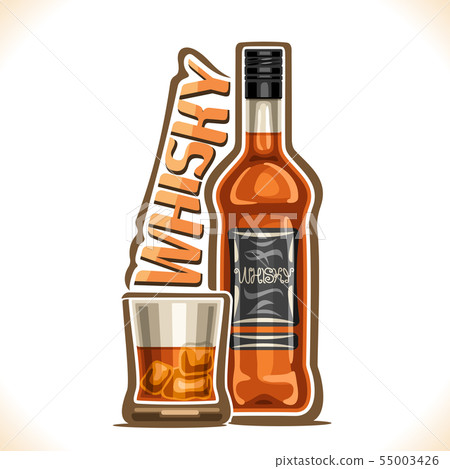 Vector illustration of alcohol drink Whisky Vector illustration of alcohol drink Whisky 55003426