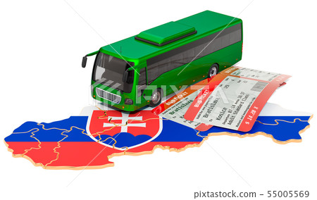 Bus travel in Slovakia, concept. 3D rendering 55005569