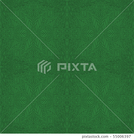 Art with green abstract seamless floral pattern - Stock Illustration ...