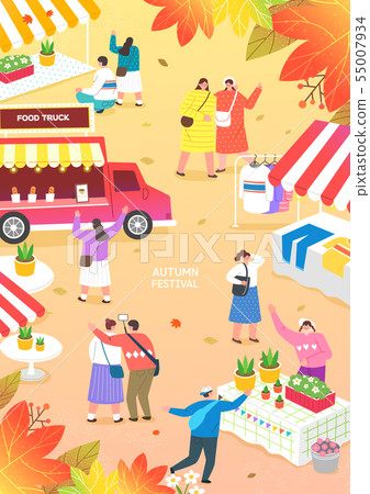 Autumn travel illustration 55007934