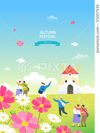 Autumn travel illustration Autumn travel illustration 55007936