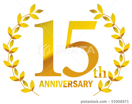 Anniversary logo with laurel motif_15th anniversary, laurel wreath, laurel 55008971