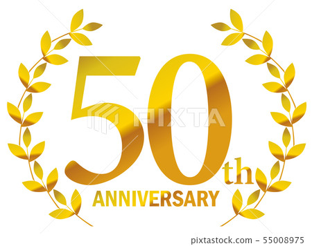 Anniversary logo with laurel motif 50th anniversary, laurel wreath, laurel 55008975