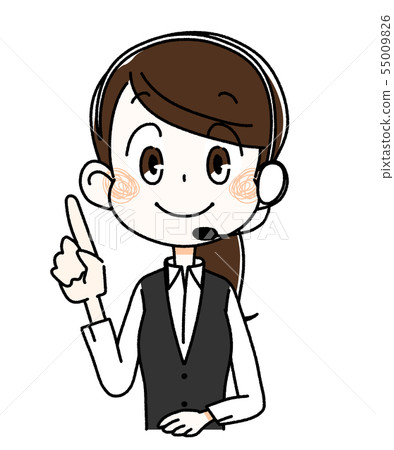 做手指的年輕女性操作員 做手指的年輕女性操作員 55009826