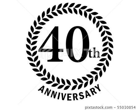 Anniversary logo with laurel motif 40th... - Stock Illustration ...