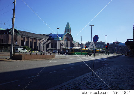 Helsinki, Central Station, Finland in the early morning of July 55011805