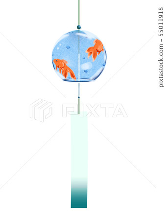 風鈴金魚圖案單體2 插圖素材 圖庫