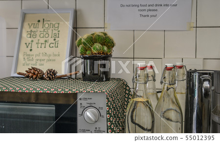 Interior design of kitchen cabinets 55012395