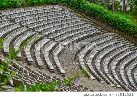 Grandstands of a modern outdoor amphitheater 55012521