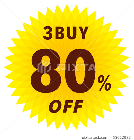 3BUY 80% OFF label 55012982