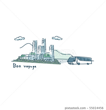 Background material Bus travel (flip) 55014456
