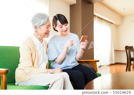 Senior woman grandma family grandson grandmother Senior woman grandma family grandson grandmother 55014629