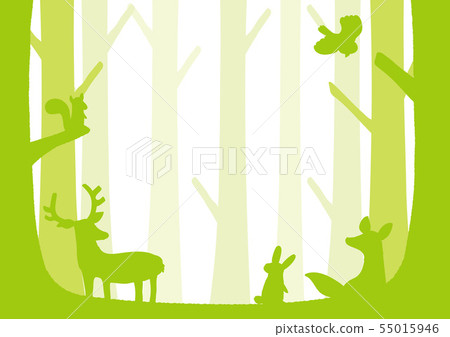 森林動物剪影 森林動物剪影 55015946