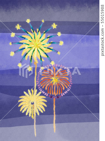 Fireworks watercolor Fireworks watercolor 55015988