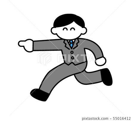 Office worker pointing to the side with smile (deformed) Office worker pointing to the side with smile (deformed) 55016412