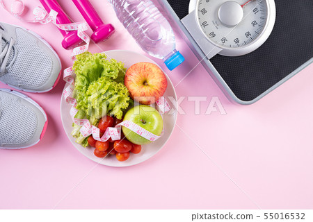 Healthy lifestyle, food and sport concept. Healthy lifestyle, food and sport concept. 55016532