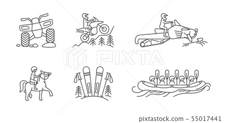 Active lifestyle linear icon set Active lifestyle linear icon set 55017441