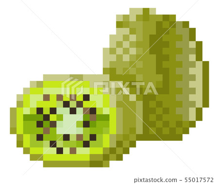 Kiwi Fruit Pixel Art 8 Bit Video Game Icon 55017572