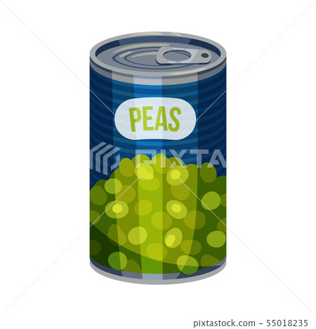 High tin of peas. Vector illustration on white background. High tin of peas. Vector illustration on white background. 55018235