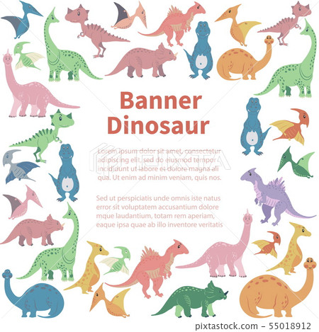 Cartoon Dinosaurs template - Stock Illustration [55018912] - PIXTA