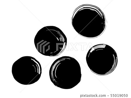 Brush character Rustic small circle Background material Ink illustration 55019050